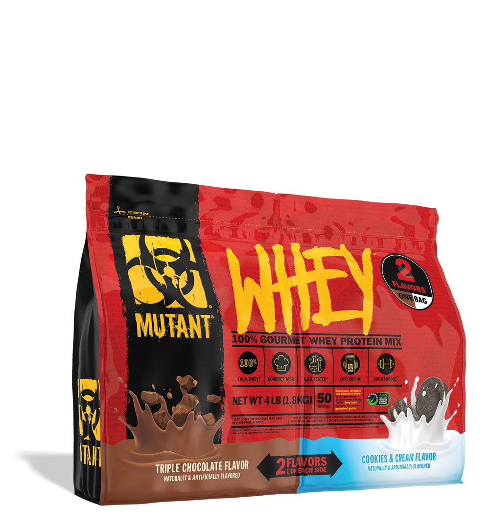 Mutant Whey 4 LBS Dual Chamber Protein Mix (2-in-1 Flavors).