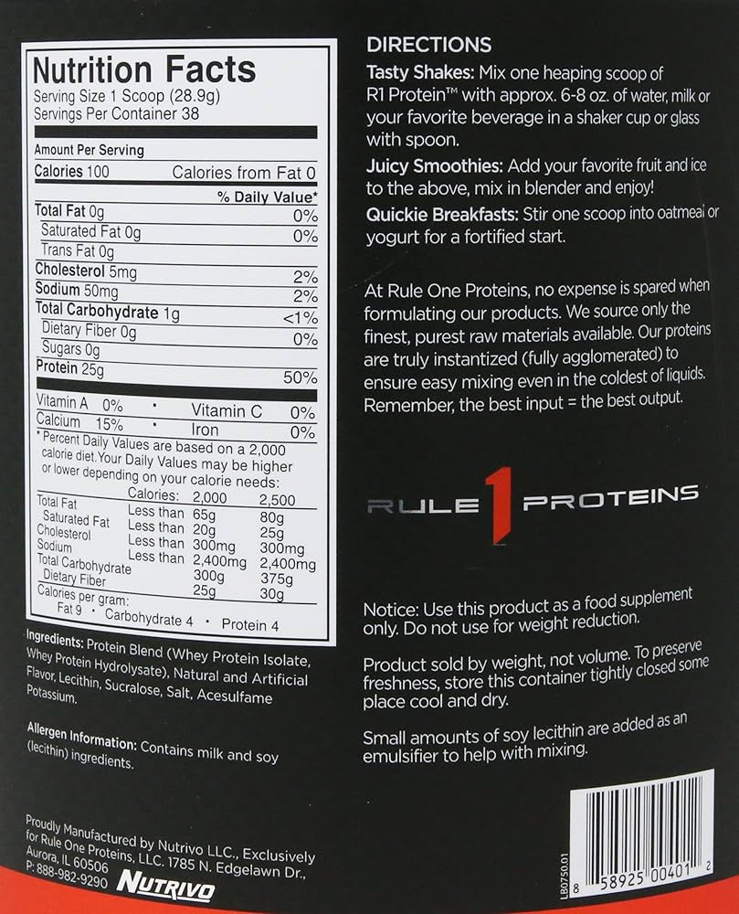 Rule 1 protiens Whey Isolate