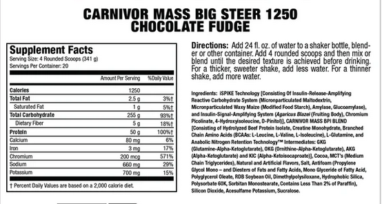 MuscleMeds Carnivor Mass – 15 lbs (Big Steer 1250)