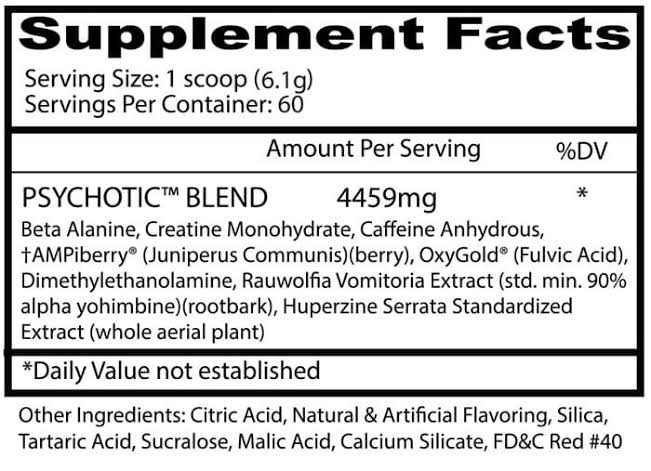 Insane Labz Psychotic Pre-Workout (60 Servings)