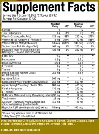Raw Nutrition BUM Thavage Pre Workout 20/40 servings